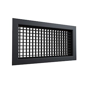  Grille double déflexion 400x200 Noir mat - 400x400px